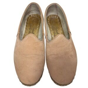 Sabah Tan Leather Handcrafted Slip On Shoes Womens Size 5.5 Turkey Flat Loafers